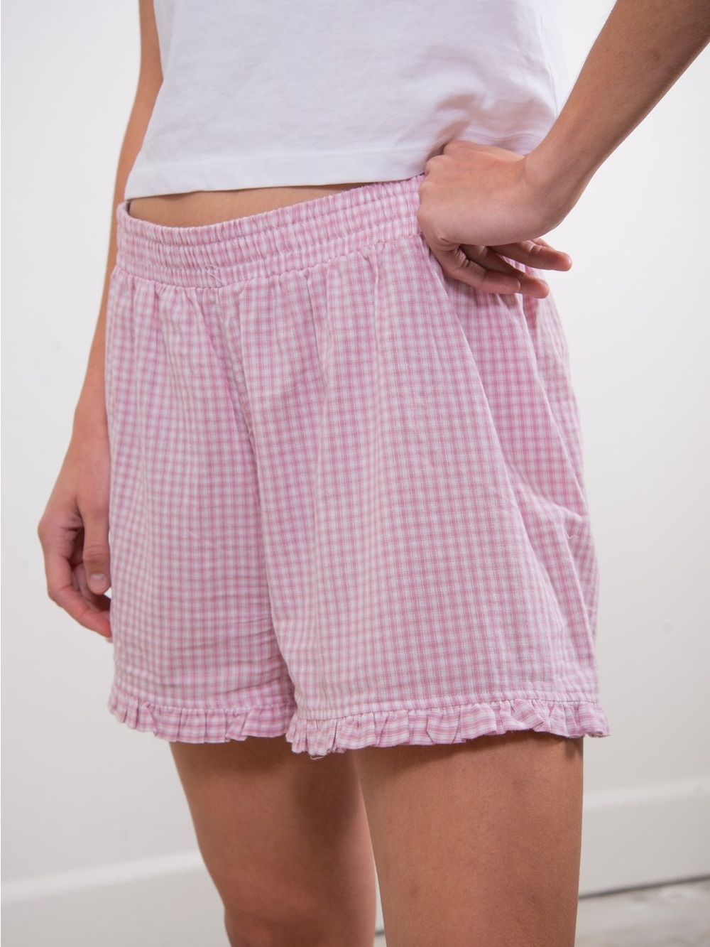 Sonderhaus BOXER SHORTS IN PINK PLAID size XS - Picture 3 of 6